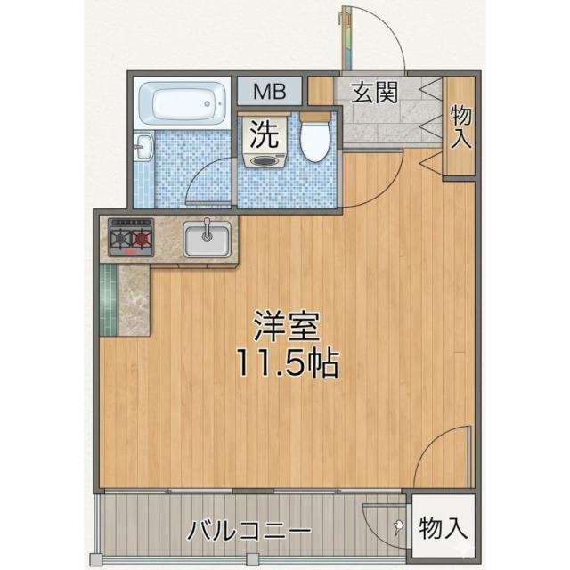 ディライトマンション(ワンルーム/3階)の間取り写真