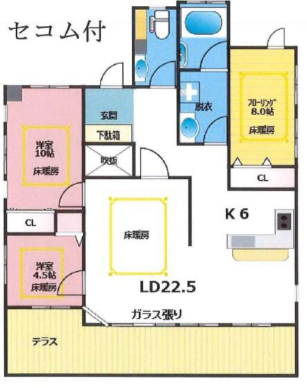 東急目黒線 武蔵小山駅 徒歩10分 3階建 築33年(3LDK/2階)の間取り写真
