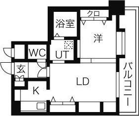 ピュア東彩館II(1LDK/9階)の間取り写真