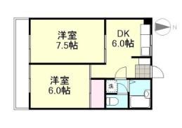 グランドールマンション(2K/1階)の間取り写真