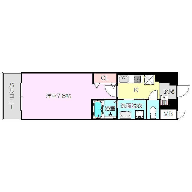 COMFORESPA新大阪(1K/9階)の間取り写真