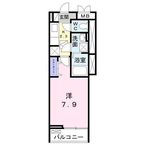 エスポアメゾン(1K/1階)の間取り写真