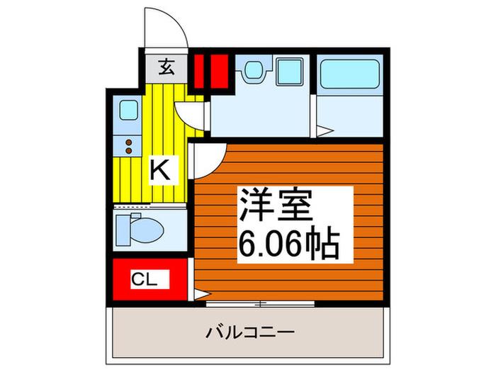 リグナム川口(1K/2階)の間取り写真