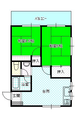 第二豊マンション(2DK/3階)の間取り写真