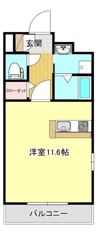 リファレンス大手町(ワンルーム/11階)の間取り写真