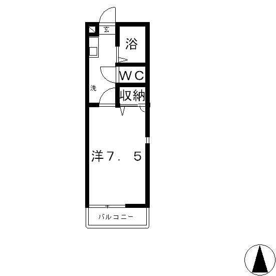 TMIIビル(1K/2階)の間取り写真