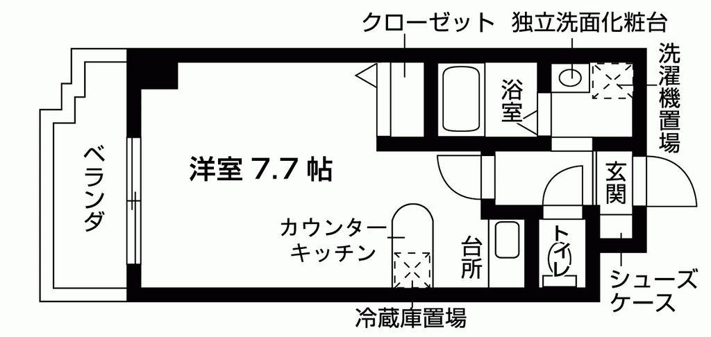 アドニー新田辺(1K/2階)の間取り写真
