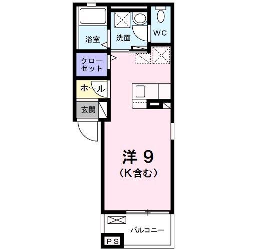 レジデンスやはたIII(ワンルーム/3階)の間取り写真