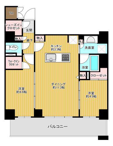 レーベン北大前 THE STILEA(2LDK/5階)の間取り写真