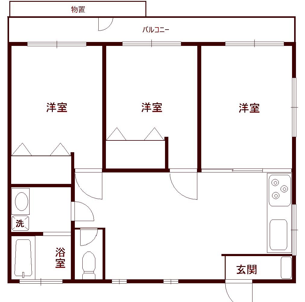 嶋村マンション(3DK/2階)の間取り写真