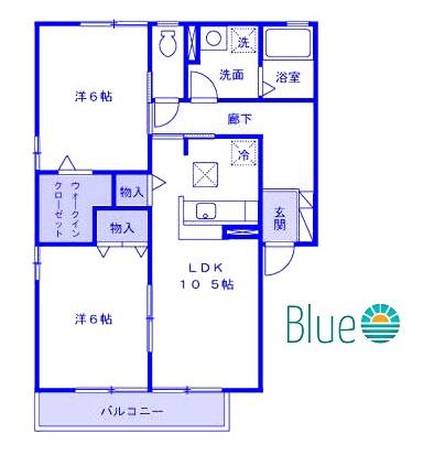 エトワ一ル湘南 ウエスト(2LDK/1階)の間取り写真