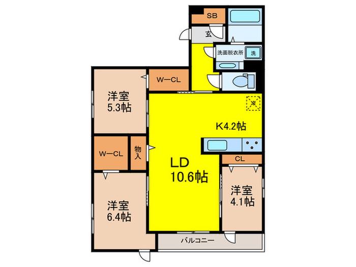 クラシスト北畠(3LDK/2階)の間取り写真