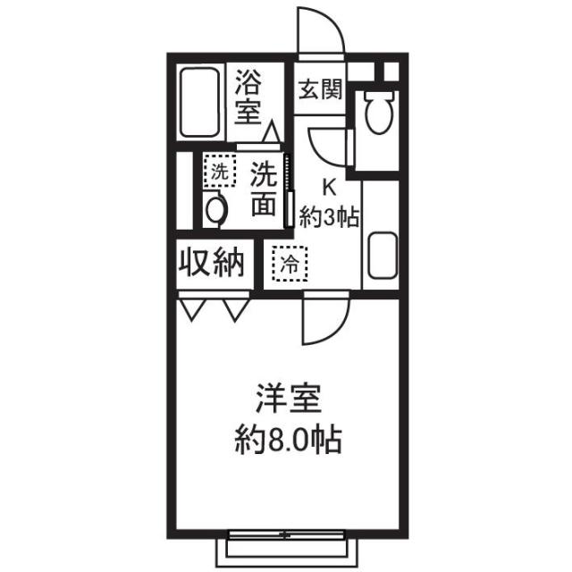 ソレイユ・MN(1K/2階)の間取り写真