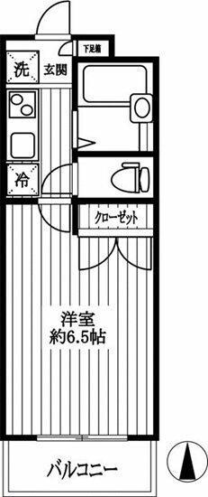 エスコート芝浦イースト(1K/6階)の間取り写真