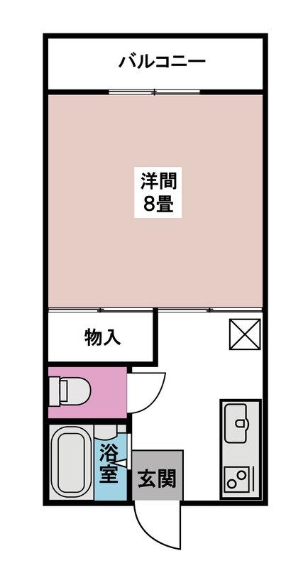 サンパレス西新町D(1K/2階)の間取り写真
