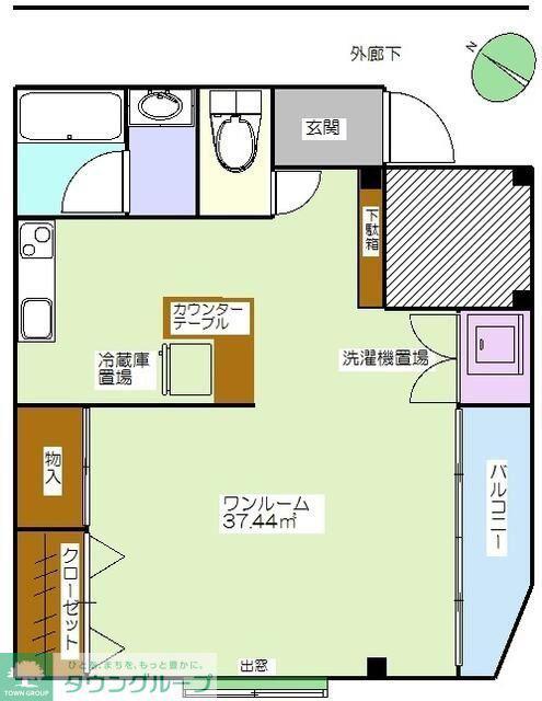 多田ビル(ワンルーム/2階)の間取り写真