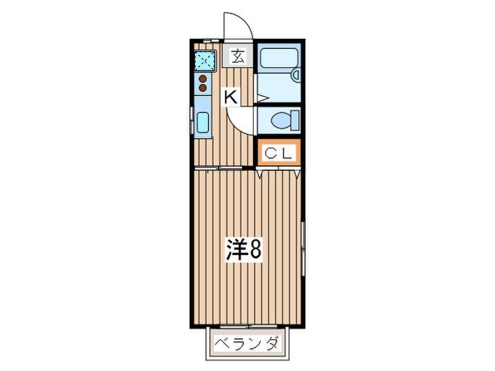 プライムハイツ(1K/2階)の間取り写真