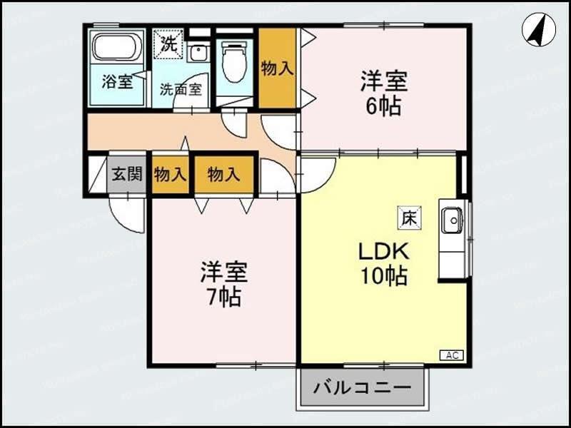 セジュールオリーブ(2LDK/1階)の間取り写真