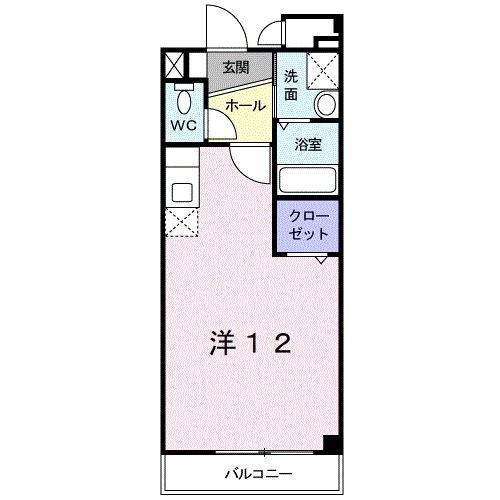 アヴェニール橋向(ワンルーム/2階)の間取り写真