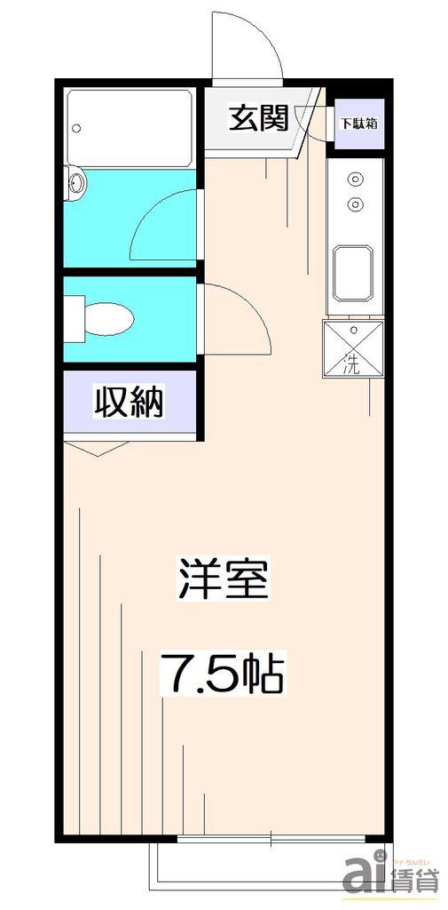 ヒルサイド清瀬(ワンルーム/2階)の間取り写真