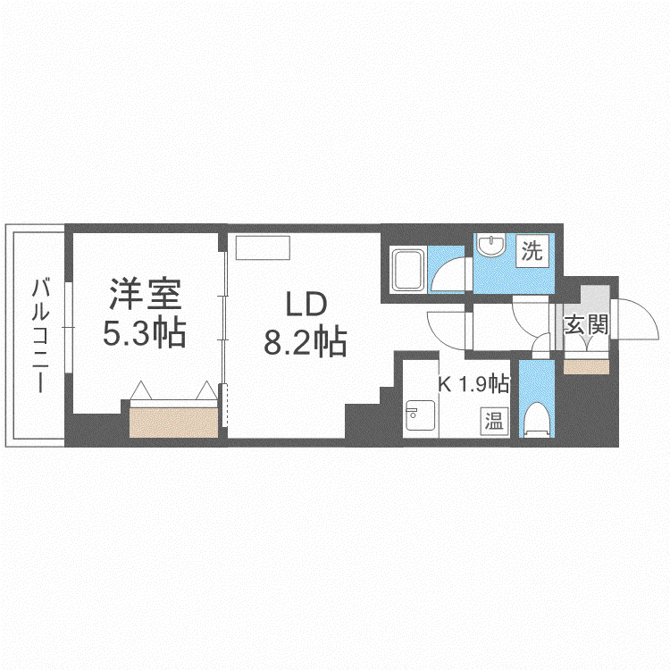 ビッグパレス南5条(1LDK/4階)の間取り写真