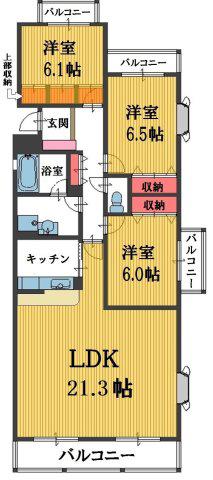 シャレーアヴァンテ(3LDK/1階)の間取り写真