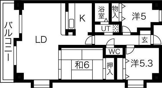 アビタシオン橋本II(3LDK/4階)の間取り写真