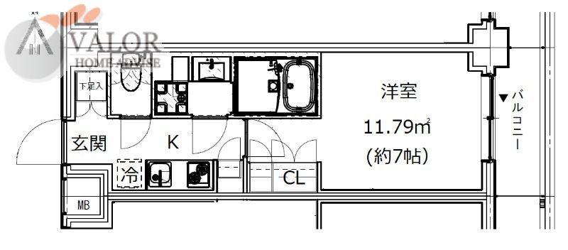 TFレジデンス川崎殿町イースト(1K/5階)の間取り写真