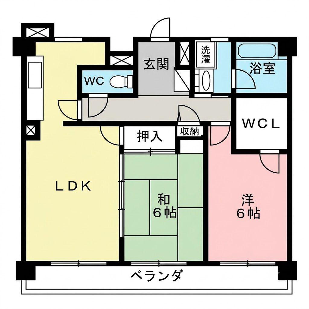 フォレスト・ヒル(2LDK/1階)の間取り写真