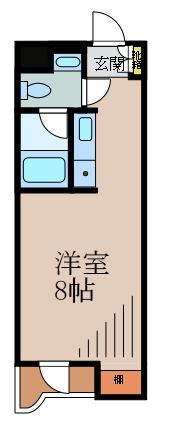 グレース成城(1K/2階)の間取り写真