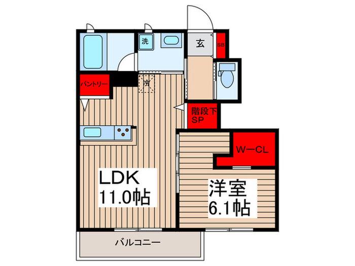 MRESIDENCE(1LDK/1階)の間取り写真