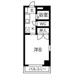 アーバンライフヤマゼン(1K/4階)の間取り写真