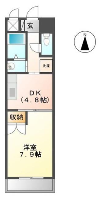 近鉄南大阪線 河内松原駅 徒歩33分 5階建 築20年(1DK/2階)の間取り写真