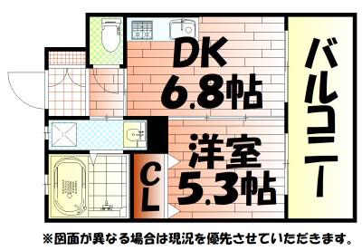 フェルト127(1DK/14階)の間取り写真