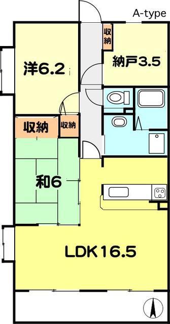 ルネスけやき台(2SLDK/1階)の間取り写真