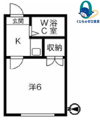 エスポワール左京山(1K/2階)の間取り写真