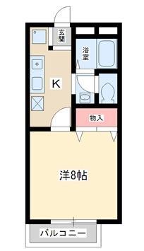 ヴェルデハイム(1K/2階)の間取り写真