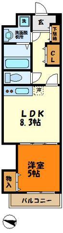 リブリ・アメニティパレスII(1DK/4階)の間取り写真