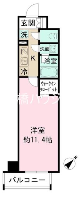 ファインクレスト健和(1K/6階)の間取り写真