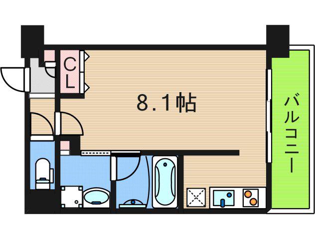 パークテラス花谷(ワンルーム/2階)の間取り写真