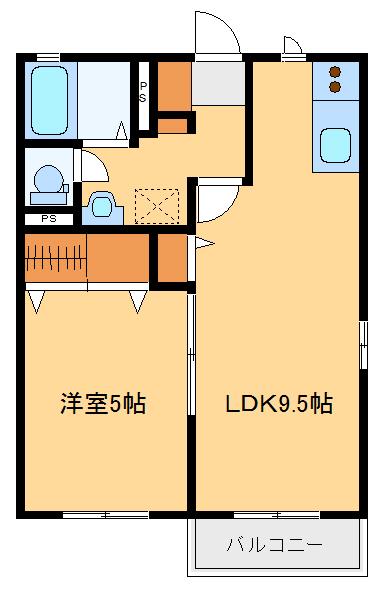 クレストコートB102(1LDK/1階)の間取り写真