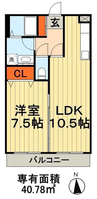 エターナI(1LDK/1階)の間取り写真