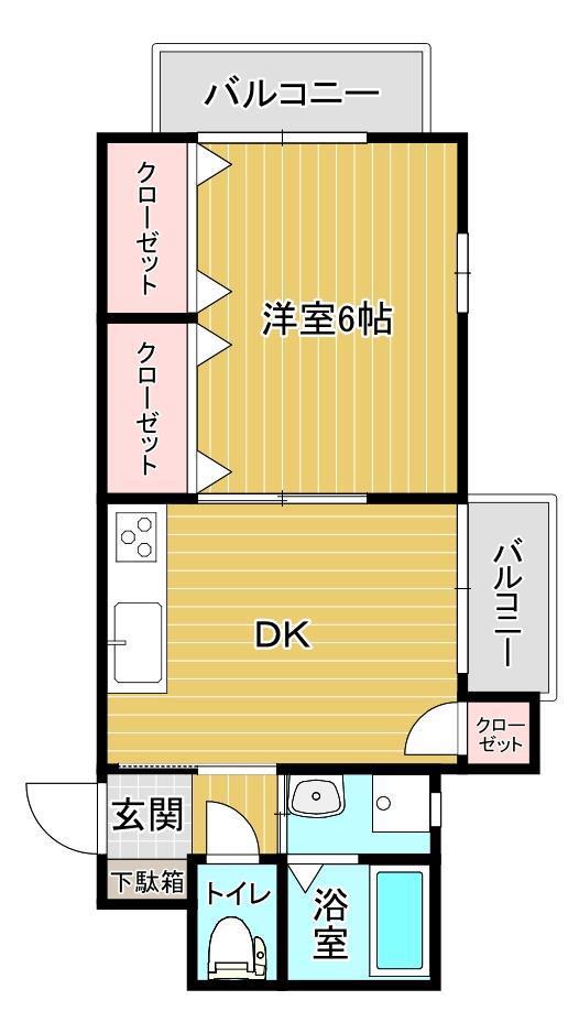 モンテメール進(1DK/1階)の間取り写真