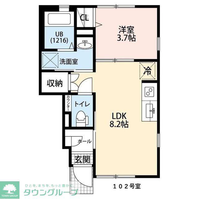 AMOUR PURE(1LDK/1階)の間取り写真