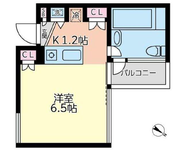 アッパルタメントプラート(1K/4階)の間取り写真