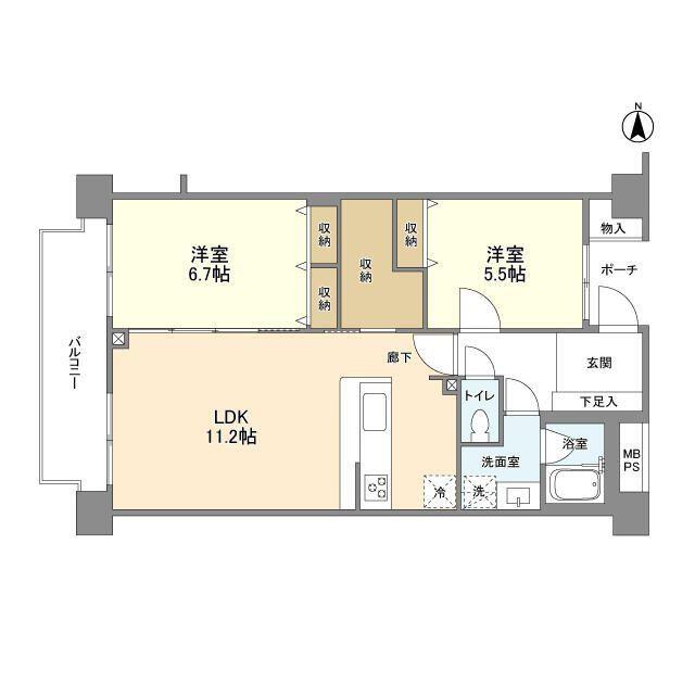 フルハウス学芸大学(2LDK/4階)の間取り写真