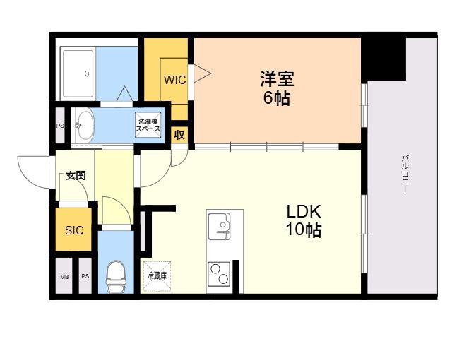 SーRESIDENCE博多駅東AWESOME(1LDK/11階)の間取り写真