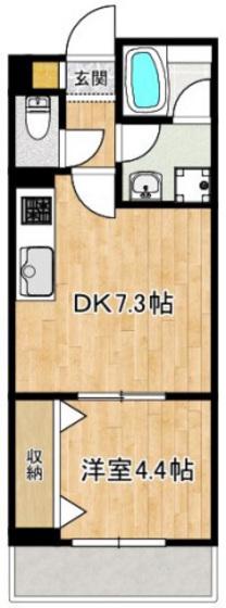 シャーブル光が丘(1DK/2階)の間取り写真