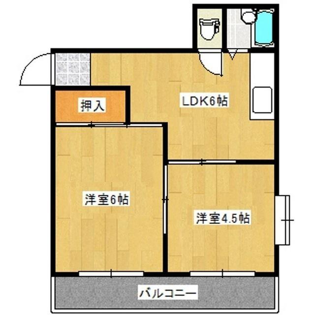 ハイツT5(2DK/2階)の間取り写真