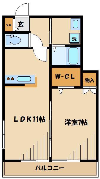 MAISON QUATRE(1LDK/2階)の間取り写真